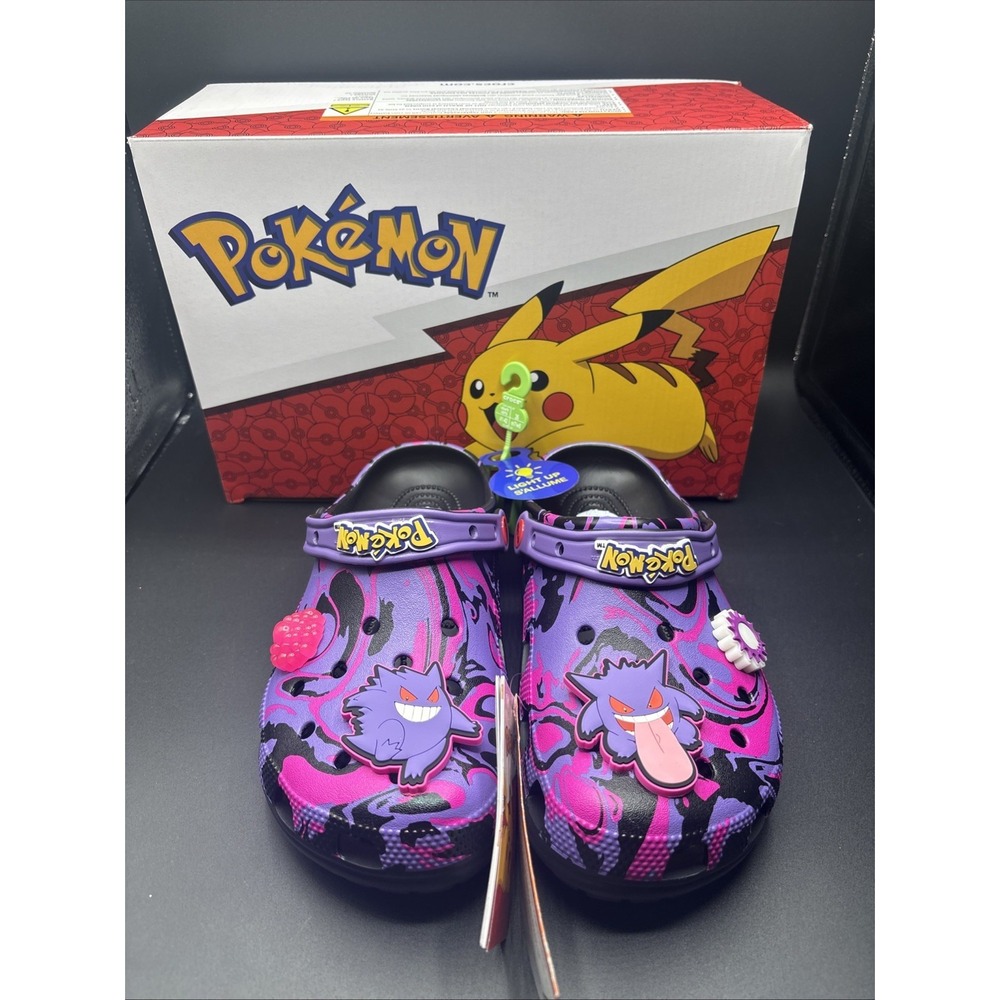 NEW Crocs Pokemon Gengar Classic Clogs-Size Men 8 Women 10 US